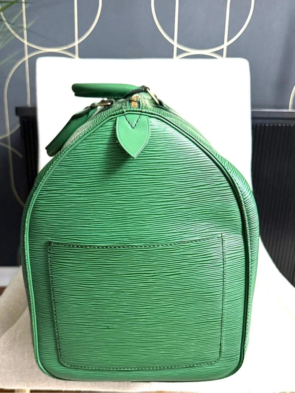 Authentic Louis Vuitton unisex Keepall 50 travel bag M42964 green Epi leather